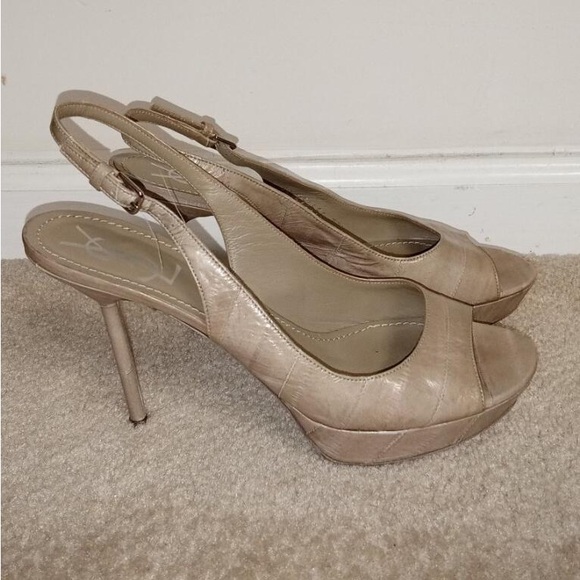 YSL Slingback Eel Skin Heels - Picture 2 of 5